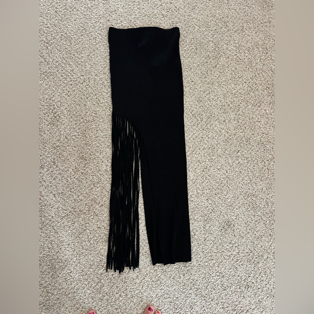 Zara Black Ribbed Skirt